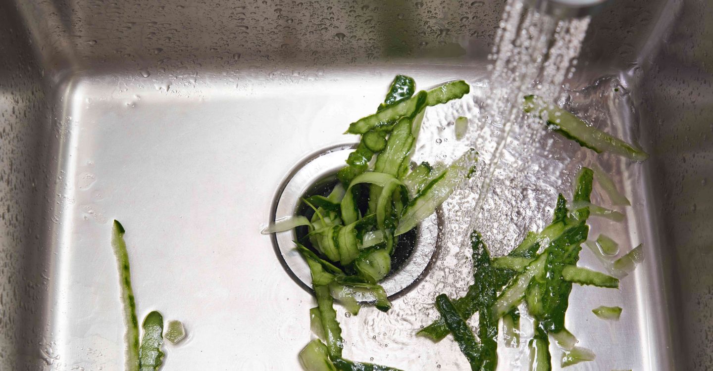 food scraps in a sink