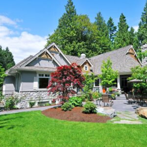 a landscaped yard